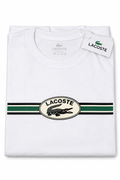 Polera Lacoste con emblema ovalado y franja verde