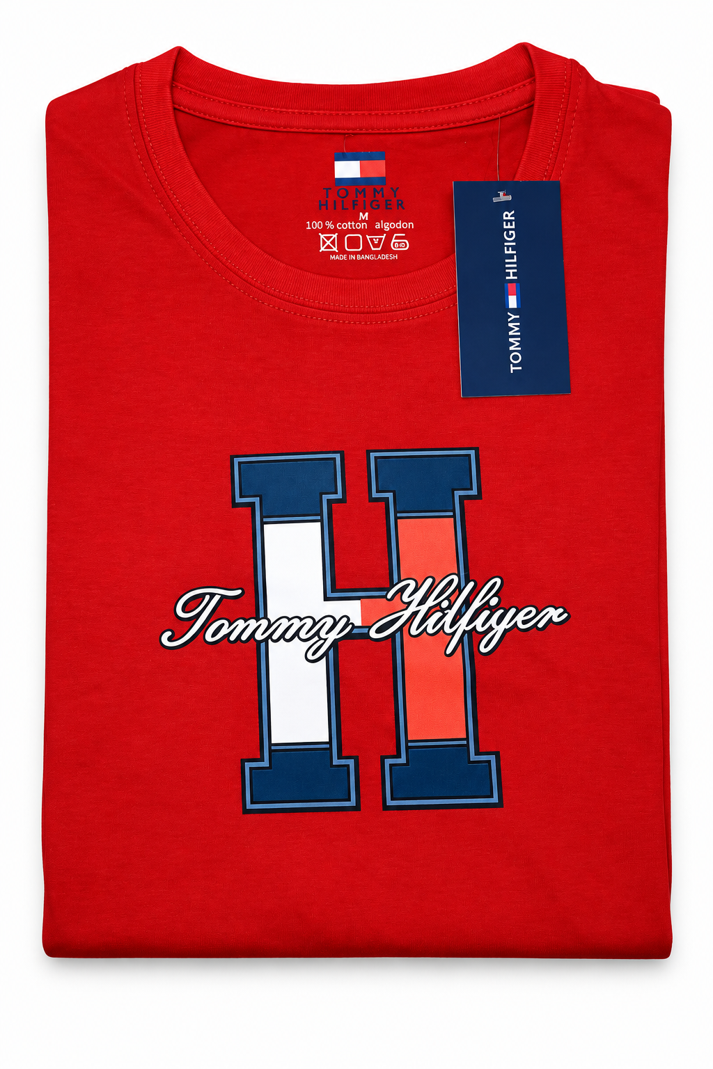 Polera Tommy Hilfiger con letra H tricolor