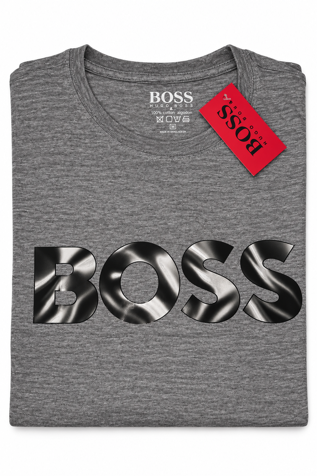 Polera BOSS con logo efecto metálico