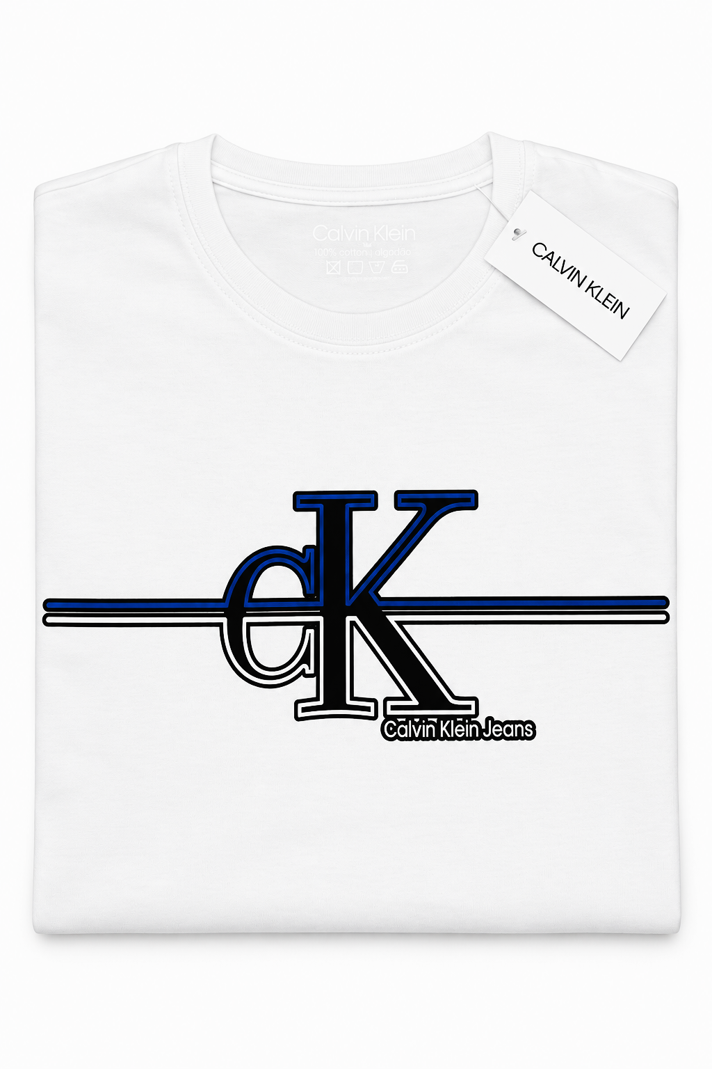 Polera Calvin Klein Jeans con logo CK bicolor