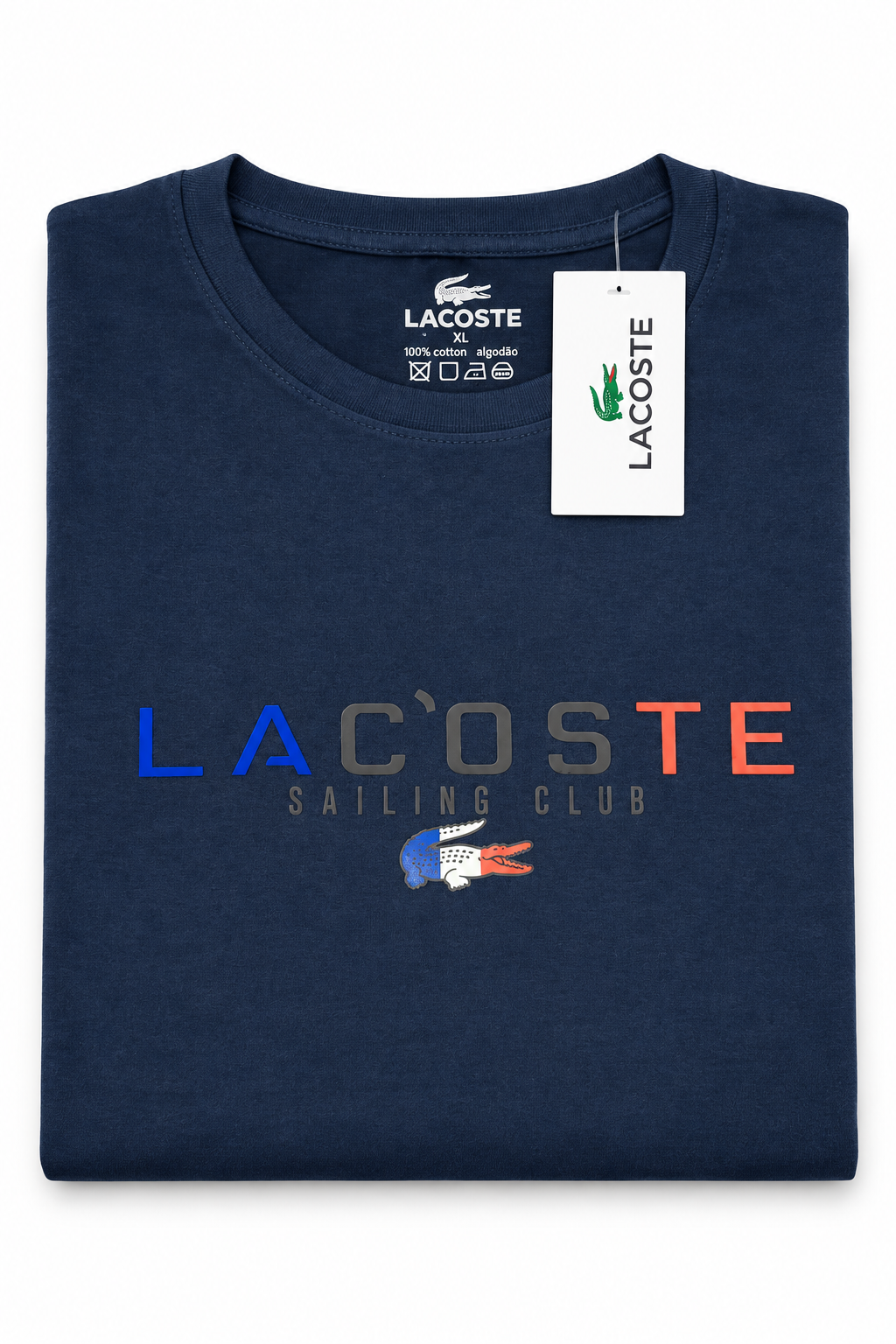 Polera Lacoste Sailing Club con estampado tricolor
