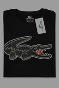 Polera Lacoste negra con cocodrilo