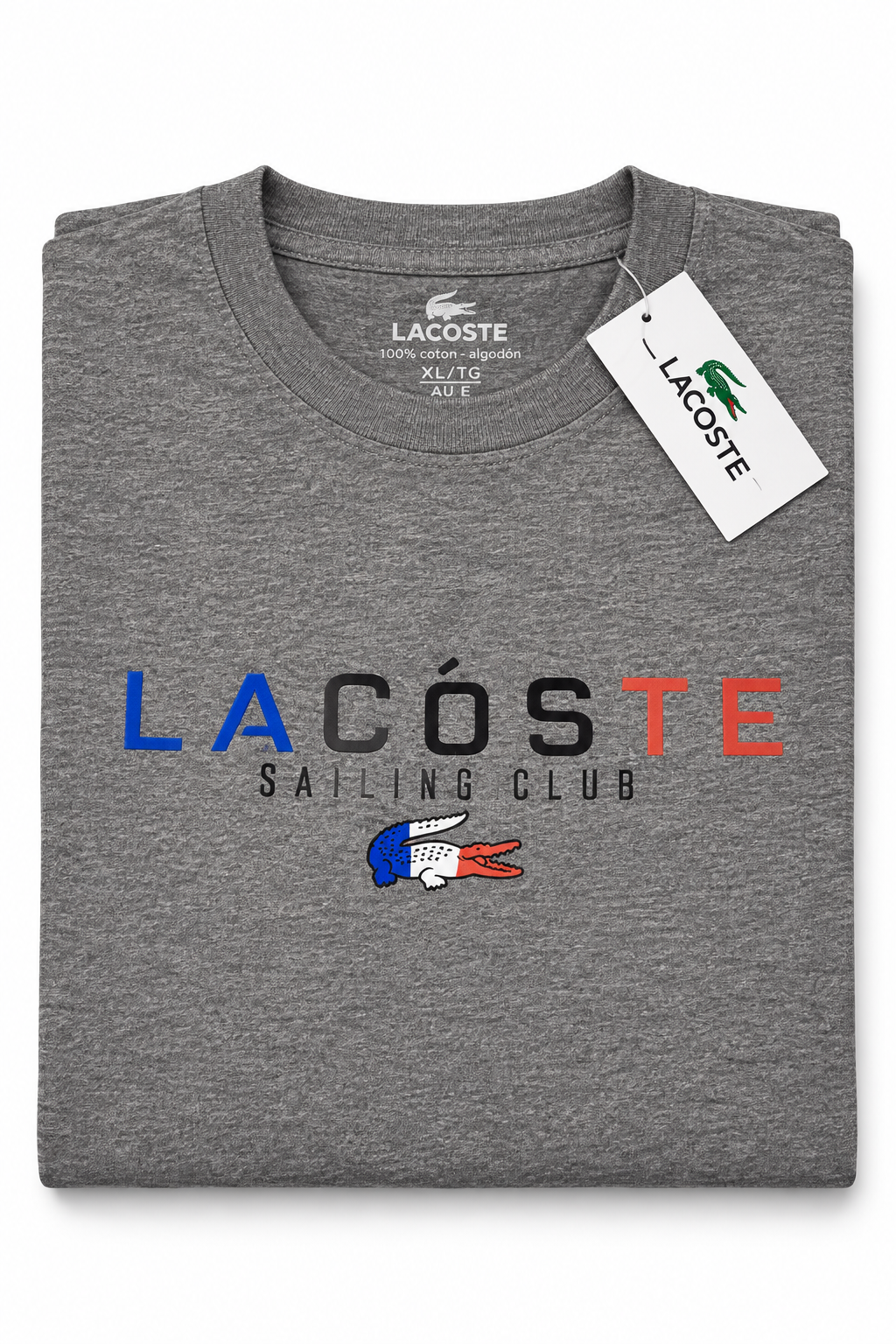 Polera Lacoste Sailing Club con estampado tricolor