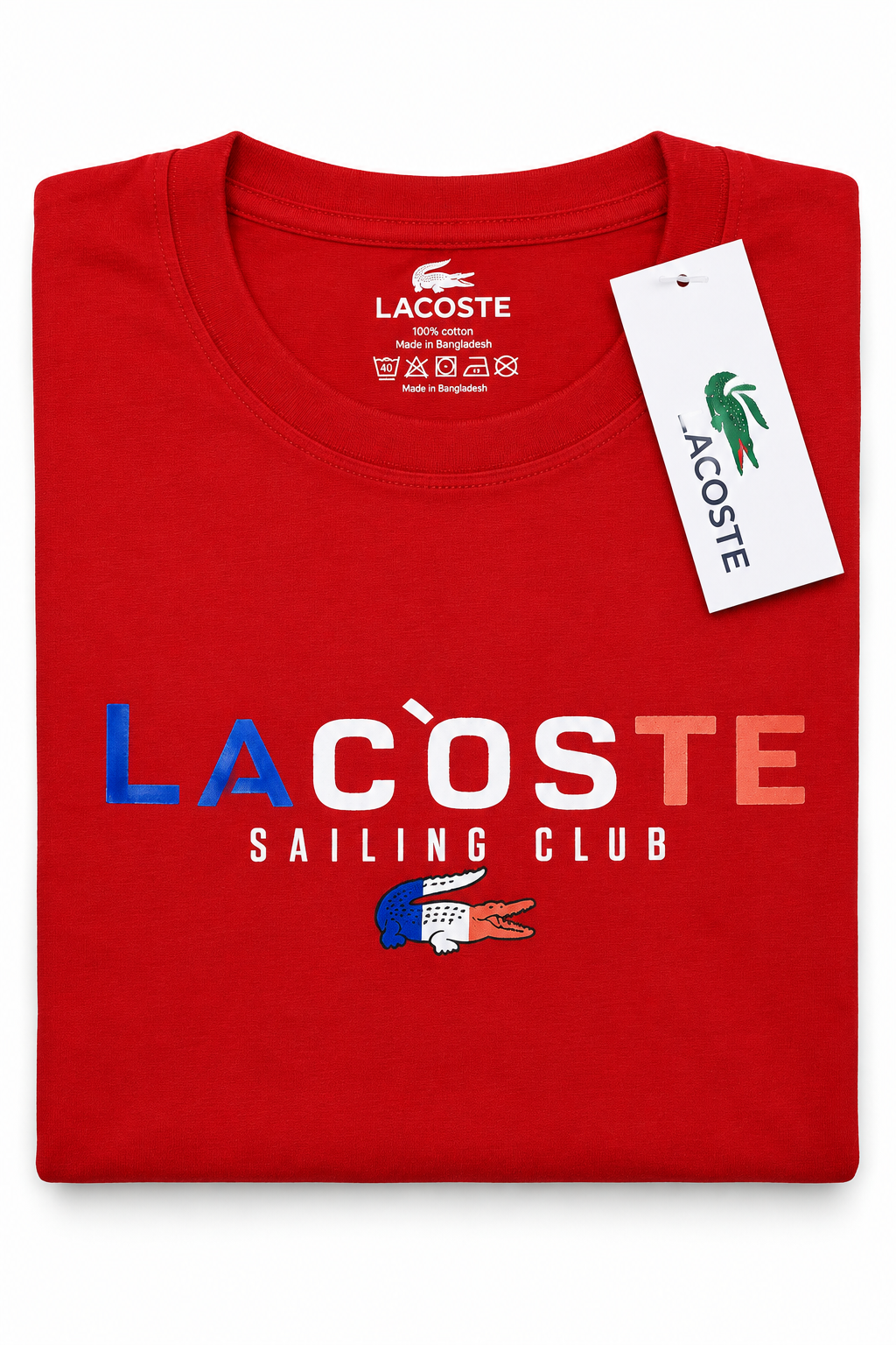 Polera Lacoste Sailing Club con estampado tricolor