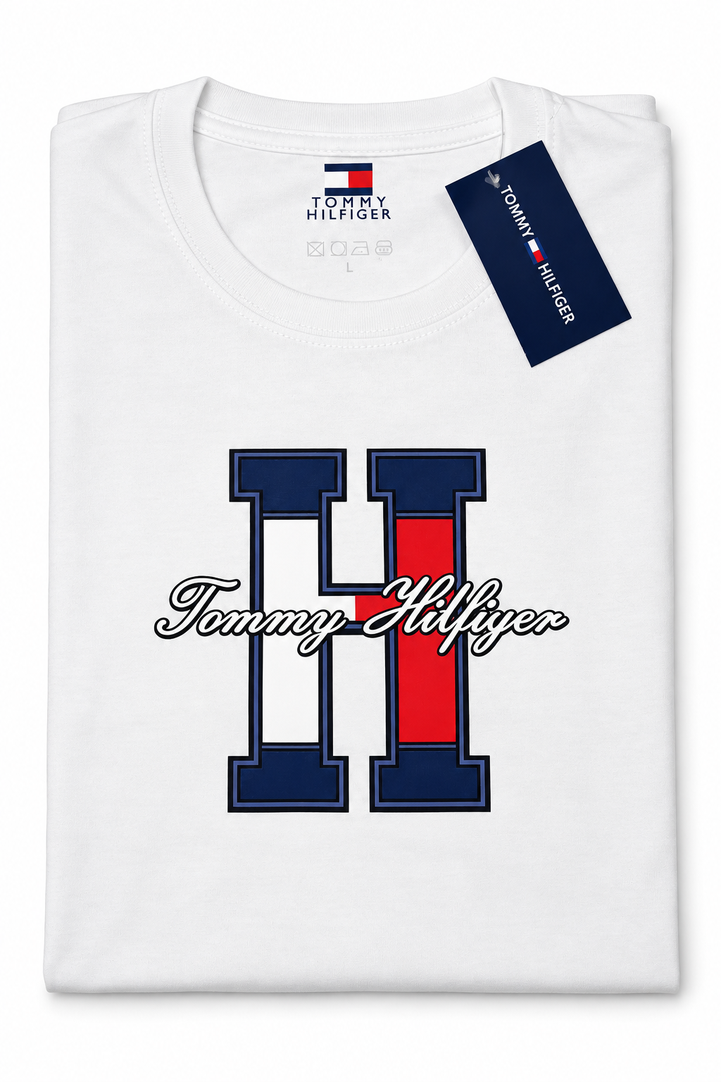 Polera Tommy Hilfiger con letra H tricolor