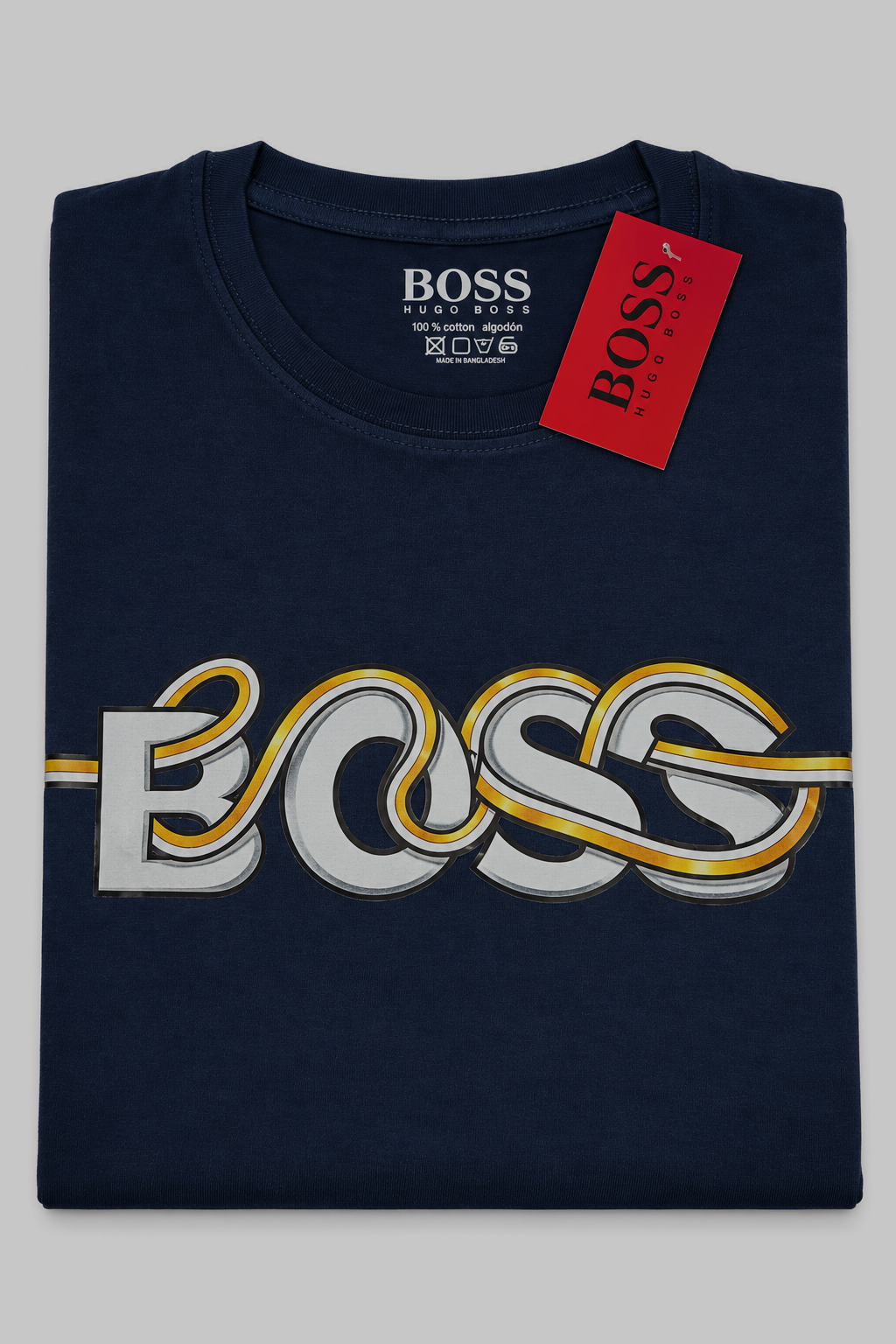 Polera BOSS con estampado y detalles dorados