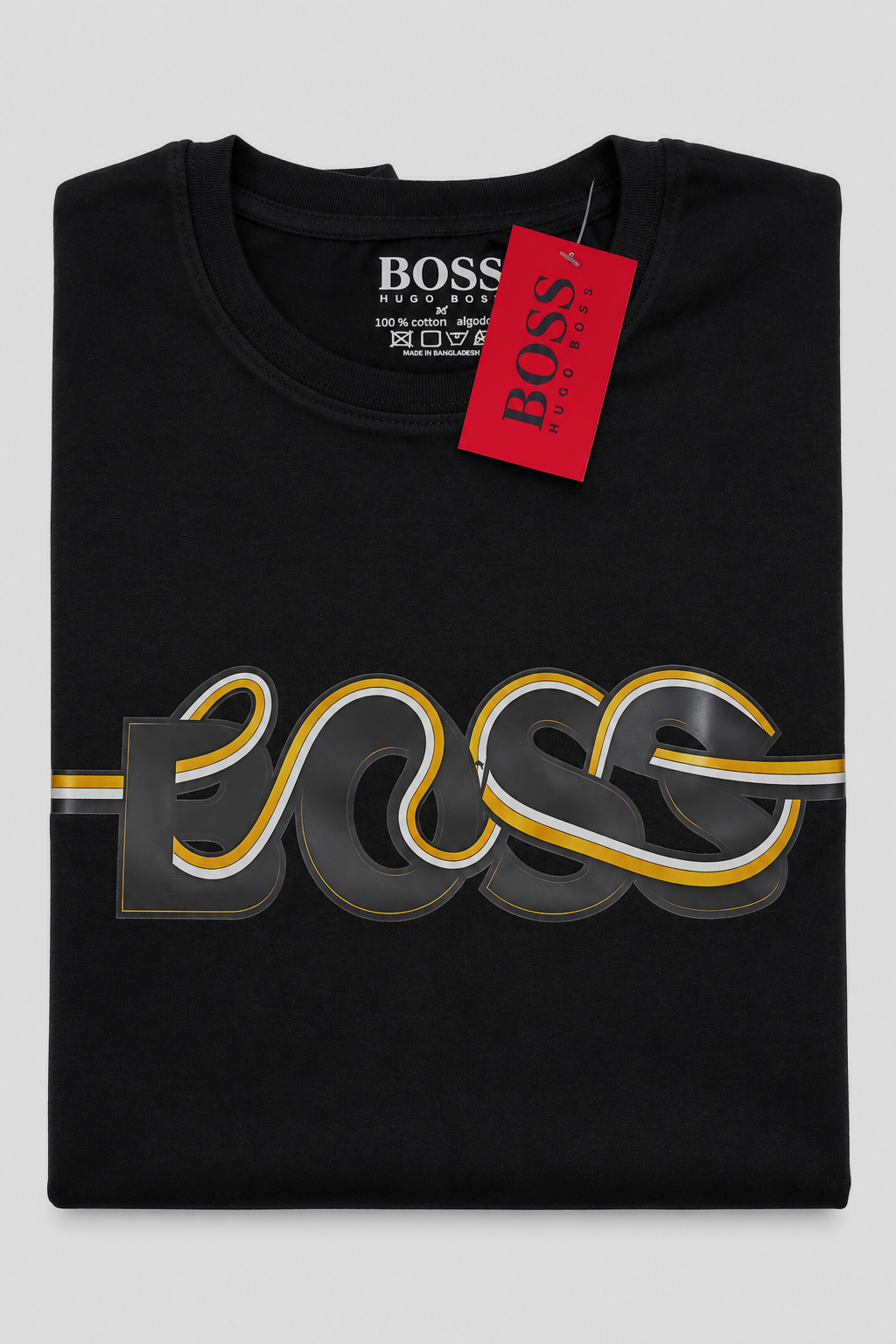 Polera BOSS con estampado y detalles dorados