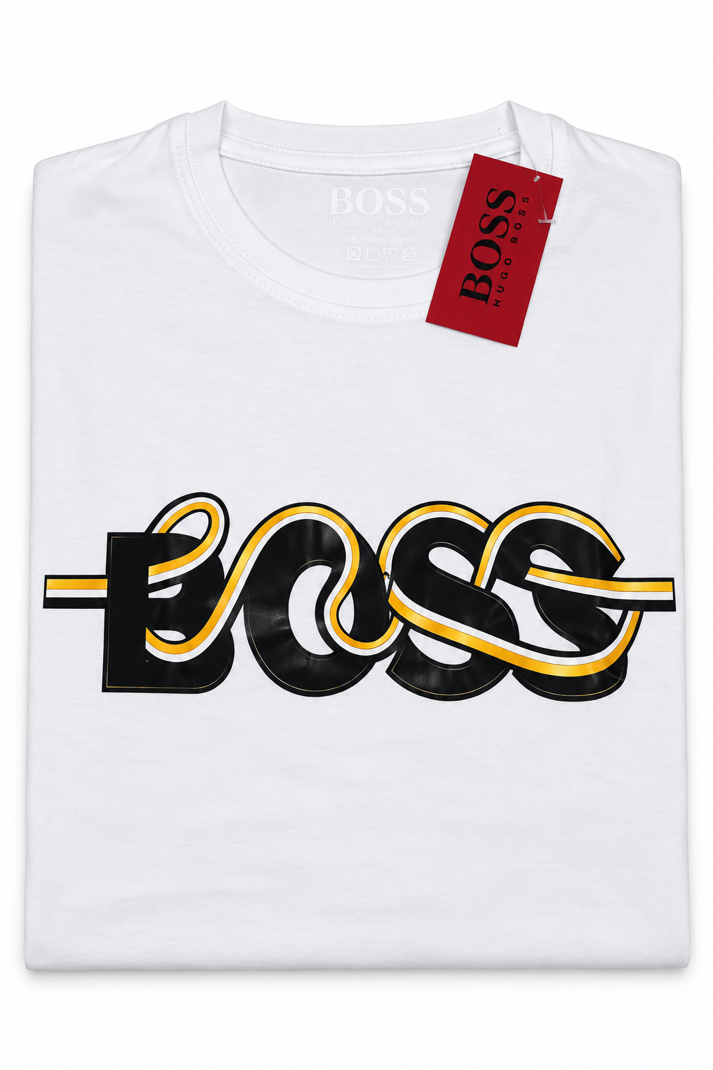 Polera BOSS con estampado y detalles dorados