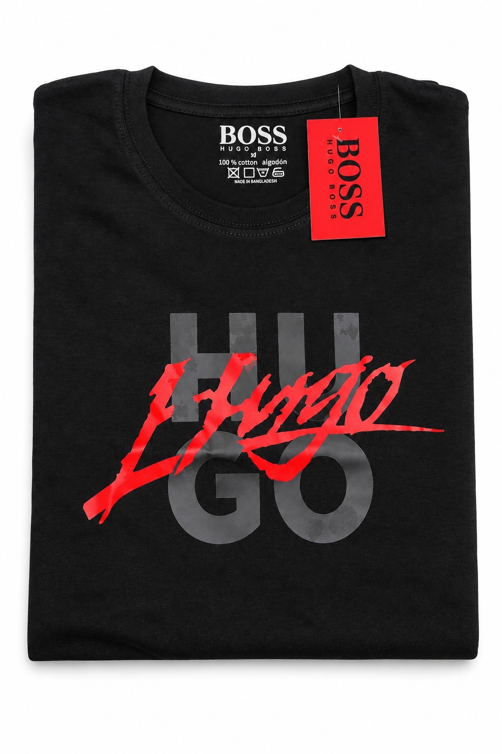 Polera HUGO con estampado grafiti rojo