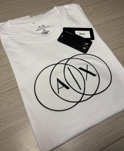 Polera Armani Exchange Triple Circle White
