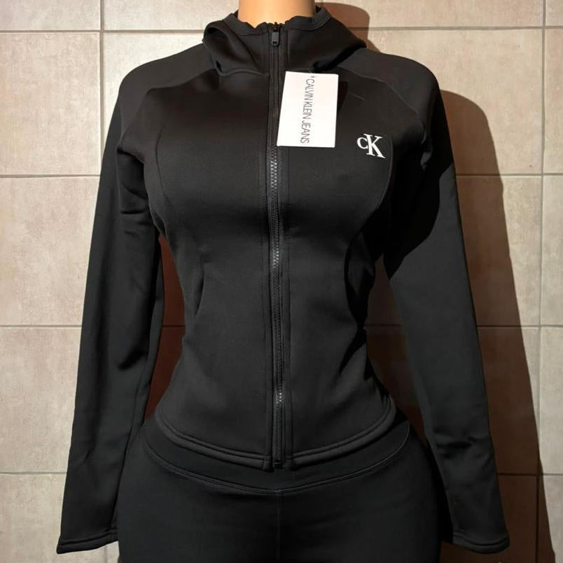 Sudadera con Cremallera Calvin Klein Negro - Forrada en Chiporro Interior