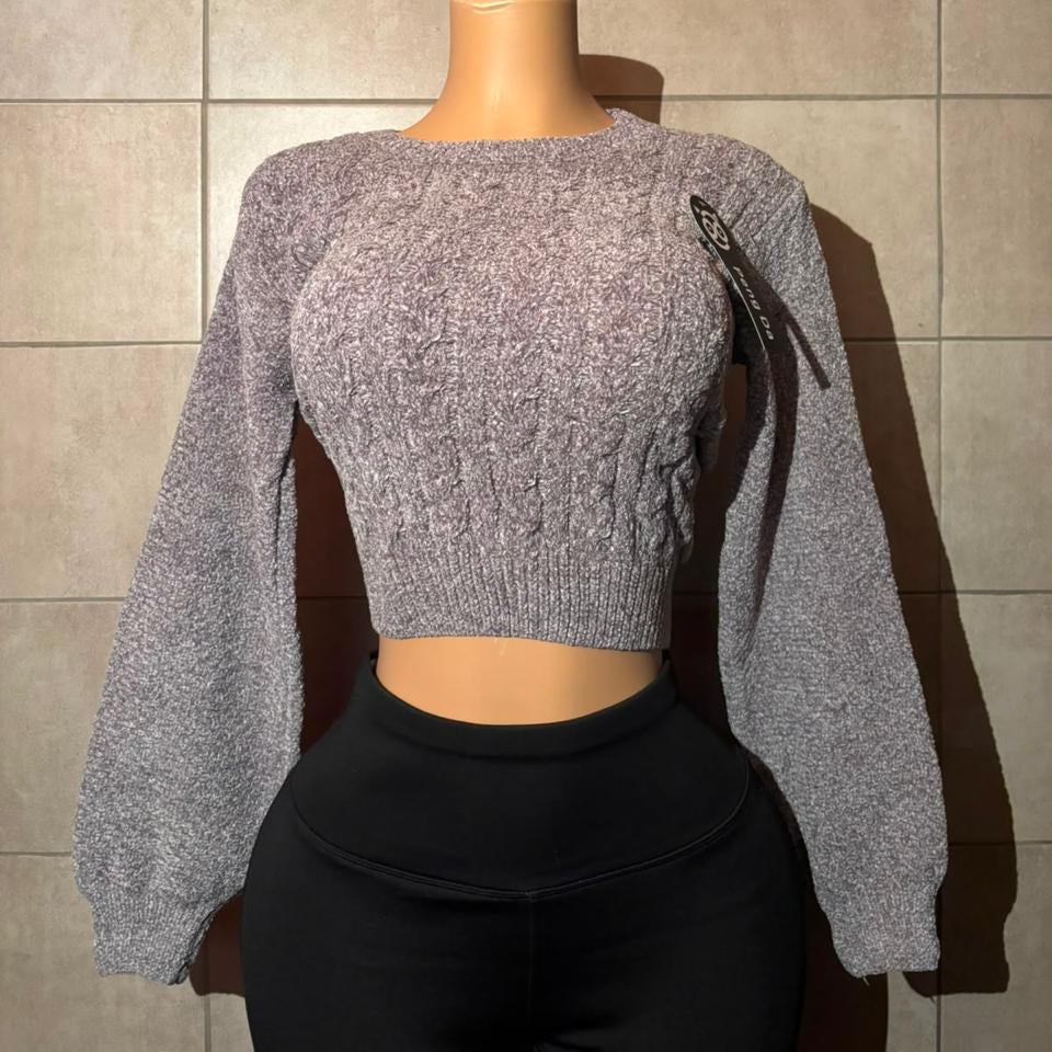 Suéter Crop de Punto Trenzado — Extra Suave